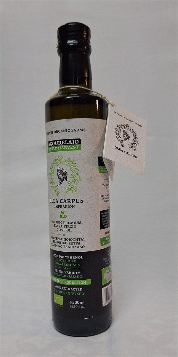 500ml bottle of Olea Carpus Omphakion early harvest olive oil